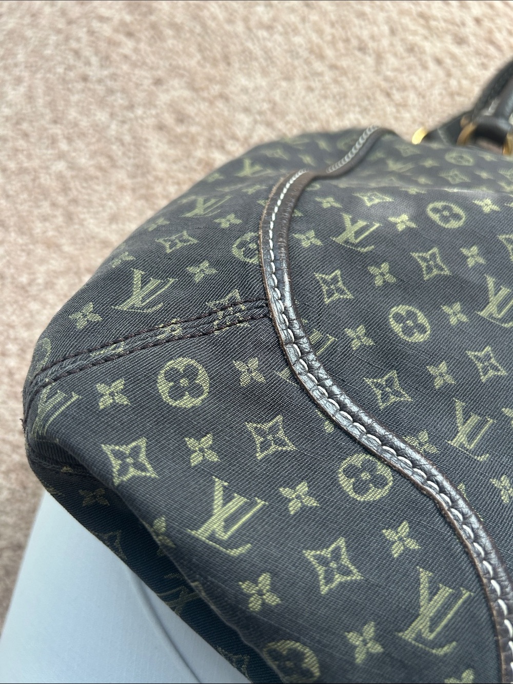 Louis Vuitton Monogram Mini Lin Trapeze PM Shoulder Bag Brown - Picture 10 of 13